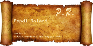 Papdi Roland névjegykártya